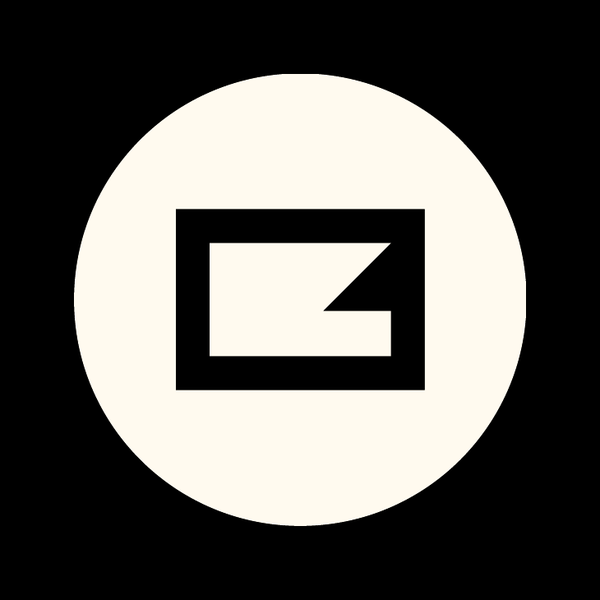 Signet in Offwhite auf schwarzem Quadrat, PNG.